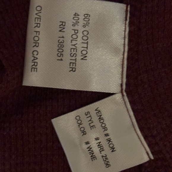 Women's North Fitters Outfitters Maury Waffle Henley Button Down- wine - Large. - Picture 6 of 7